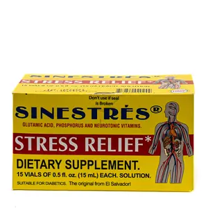 Sinestres Stress Relief - 15 Vials 15 mL Each with Glutamic Acid Phosphorus & Neuro Vitamins for Stress Relief & Energy Boost - Healthcare