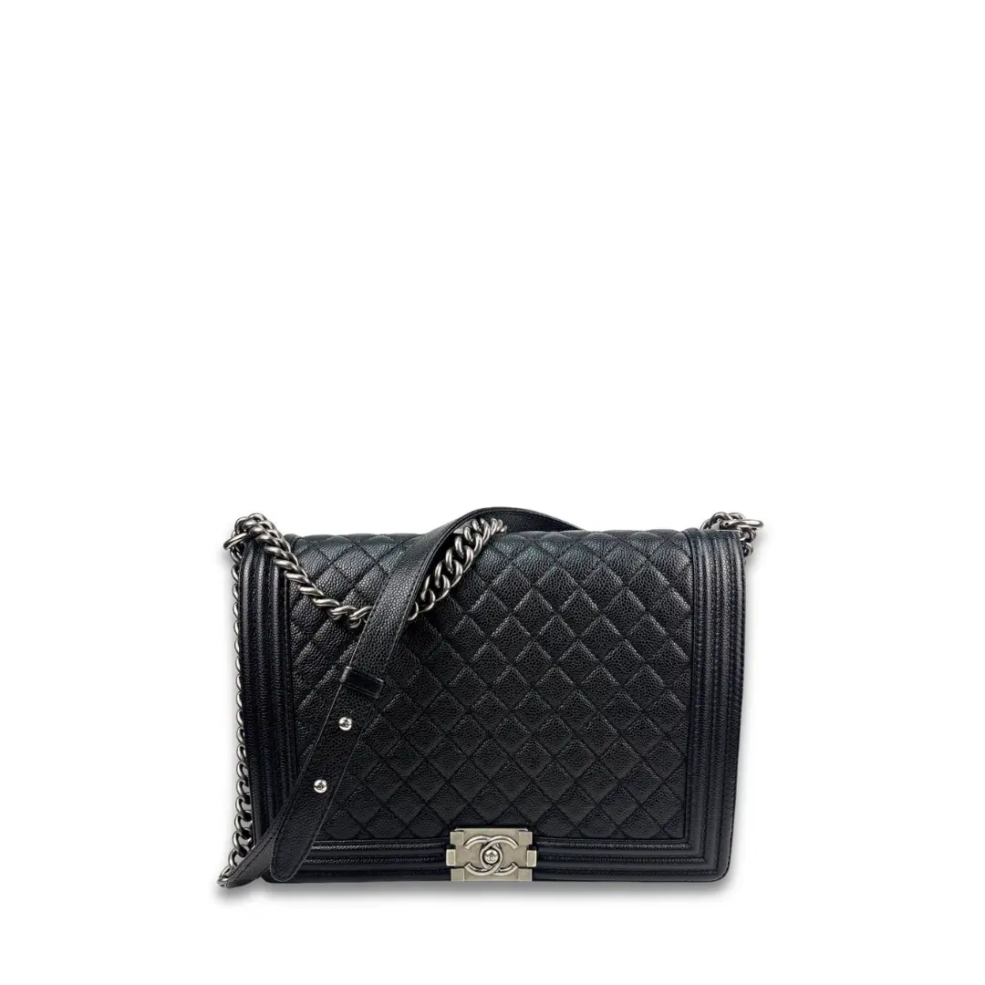 Pre-owned CHANEL Caviar Crossbody Bags Large Boy Bag