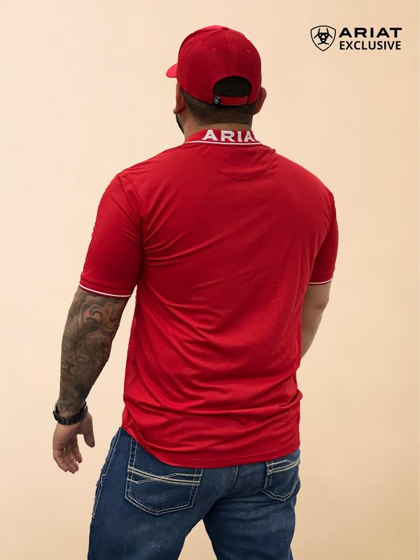 Ariat TEK Logo SMU Polo - Red/White