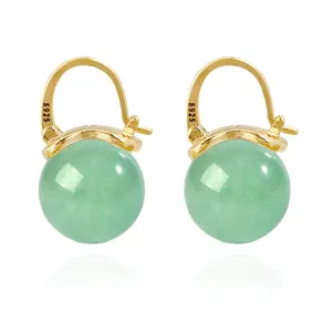 Elegant 925 Sterling Silver Pearl Drop Earrings Dangle Stud Gold Plated Earrings for Women Large Size 12mm