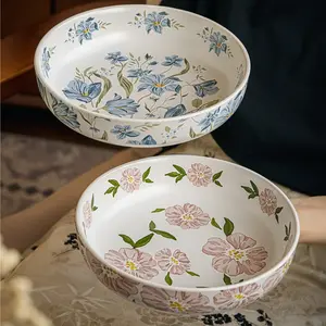 Boixioda Ceramic Bowl Set, Tableware, Includes Salad Bowls & Dessert Bowls, Handmade Noodle Soup Bowls, Unique Ramen Design, Perfect Kitchen Essentials