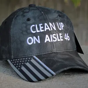 Clean Up On Aisle 46 With American Flag Premium Embroidered Hat