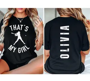 Custom That's My Girl Softball Mom Shirt, Personalized Softball Mom Shirt, Gift for Mom Dad, Cute Softball Mom Shirt, Softball Mom Shirt