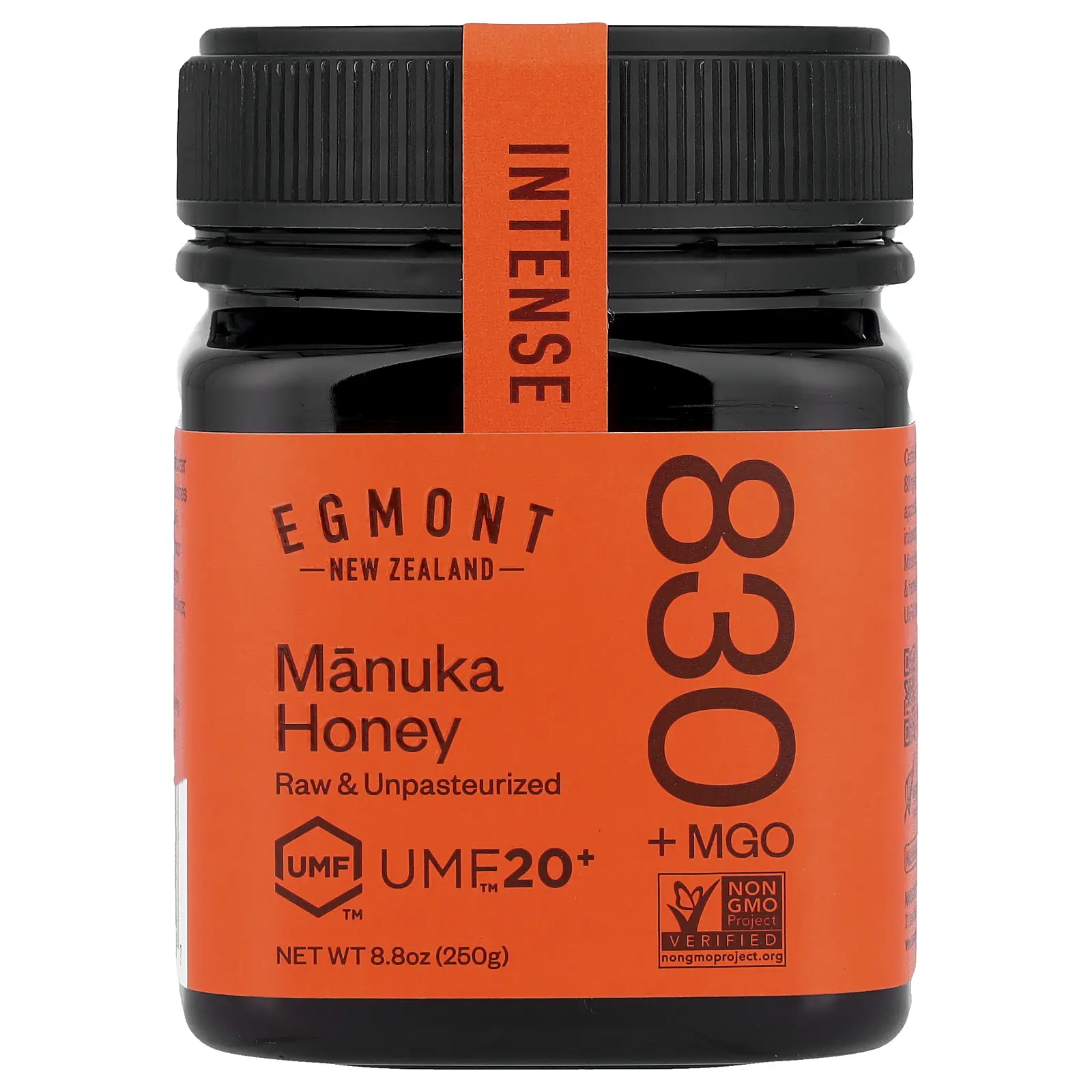 Egmont Honey Manuka Honey, Raw & Unpasteurized, UMF™ 20+, MGO 830+, 8.8 oz (250 g)