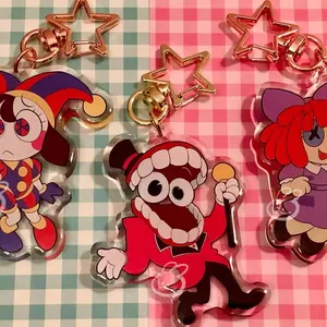 TADC 2.5" Acrylic Charms | Pomni Ragatha Caine Clear Epoxy Keychains | Digital Circus