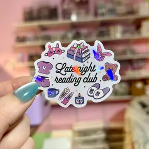 Late Night Readers Club Symbols Sticker vinyl sticker