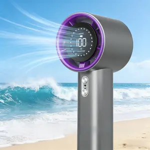 Portable Handheld Turbo Fan, LED Display, Powerful Turbo Cooling Airflow, USB Powered, Ideal for Outdoor & Indoor Use