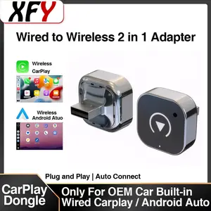 Smart Wireless Carplay Adapter, USB Powered, Instant Conversion, Smooth Screen Mirroring, Apple Carplay, Wired carplay, Android Auto, Universal Compatibility