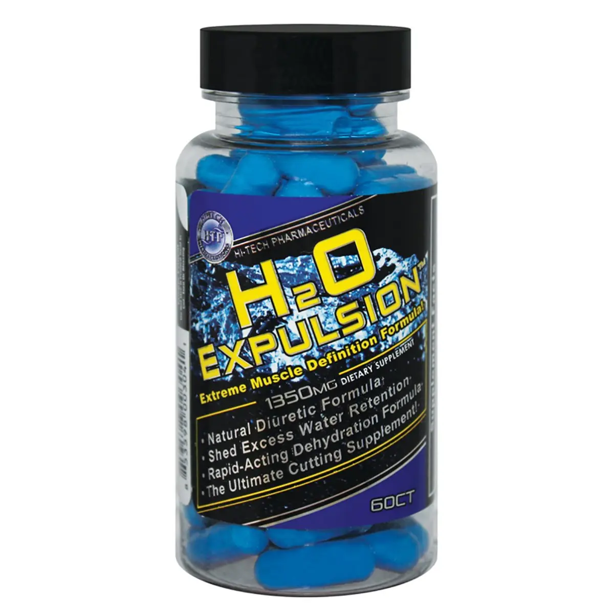 Hi-Tech Pharmaceuticals H2O Expulsion Natural Herbal Detox Healthcare Supplement, 60-Capsule Formula for Muscle Support