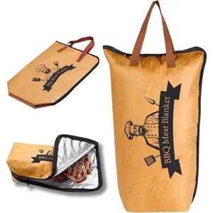 Folding Lightweight Barbecue Bag,  Zipper Insulated Barbecue Bag,  for Outdoor Grilling, Always Keeping The Meat Tender and