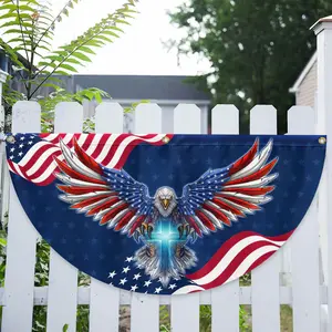 Eagle 250 Years Of Freedom USA Semicircular Flag, America 250th Anniversary Non-Pleated Fan Flag