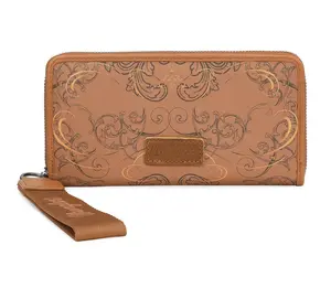 Wrangler Scroll Print Zip Around Wallet
