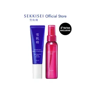 Japanese Best-Seller Duo: SEKKISEI Herbal UV Defense Gel Broad Spectrum SPF 40 Sunscreen & Make Keep Mist EX+