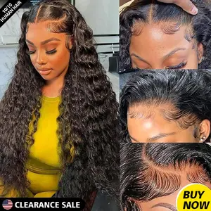 Bling Hair 30 34 Inch Deep Wave 13x6 Lace Frontal Human Hair Wigs Transparent Brazilian Remy Water Wave 13x4 Lace Front Wig For Women