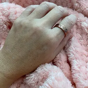 Adjustable Flower on the Vine Ring antique rose color