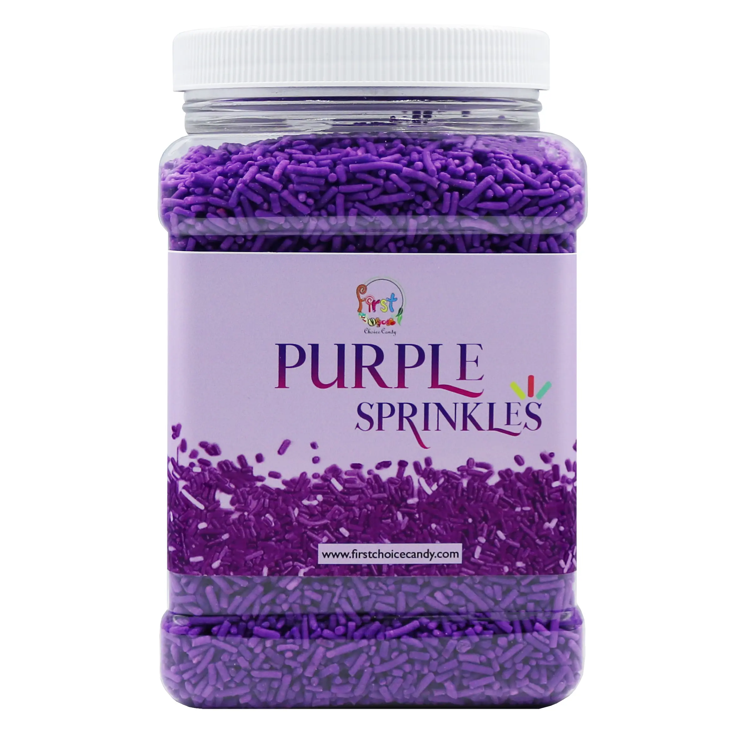 PURPLE DECORATING SPRIKLES CANDY 2LB JAR