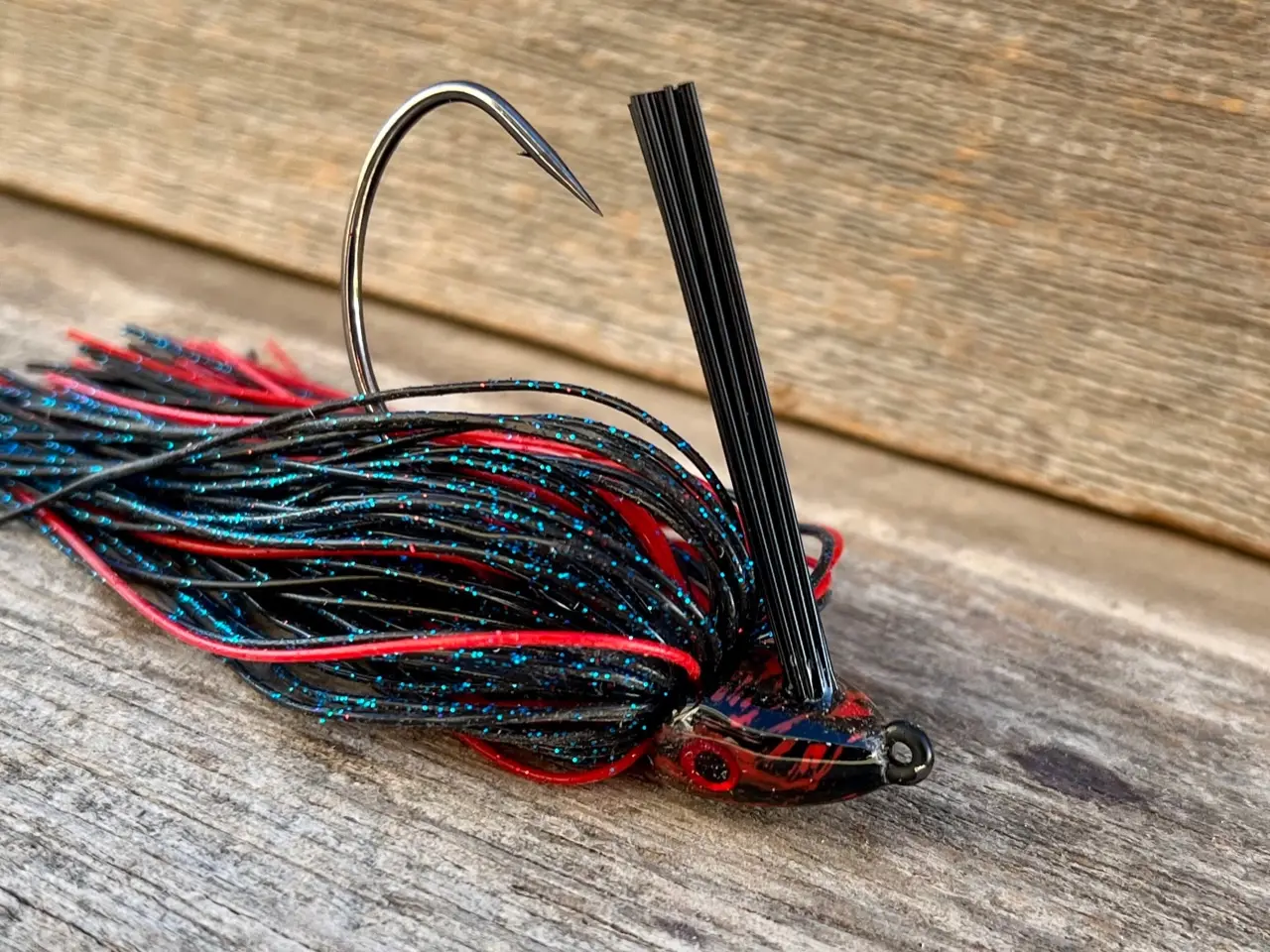 Star Jigs Black and Red Swim Jig