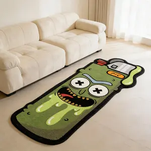 1 pcs, Creative Cucumber Lighter Bedside Rug, Fun Style Rug, Washable Runner Rugs and Machine Washable, Trendy Decoration Floor Mat for Washing Machine Room, Versatile Use, Suitable for Indoor Living Room, Bedroom, Kitchen, Dressing Room, and Leisure Area