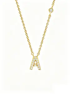 Women's initials necklace, gold-plated letter jewelry, no oxide layer, exquisite and cute A to Z pendant necklace, waterproof, fashionable name necklace, personalized women's jewelry gift.