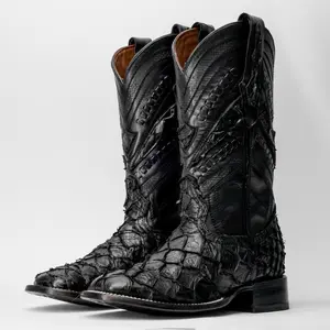 GENUINE Black Boots - Square Toe