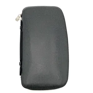 Pre-owned Louis Vuitton Leather Wallet Zippy Taiga XL Black #3619