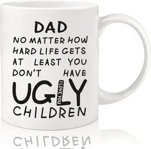Funny Fathers Day Dad Gifts from Daughter Son Wife: 11oz Funny Coffee Mug for Dad Unique Birthday Gifts for Father Husband Men Him Personalized Christmas Anniversary Retirement Presents for Daddy Stepfather
