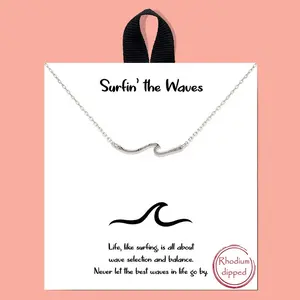 Gold-Dipped Wave Charm Necklace: ONE SIZE / RH