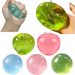 5-Pack Coconut Oil Stress Balls, Apple Shape Anxiety Relief Toys, Enhance Focus, Reduce Tension, Non-Sticky, Ideal for Study, Work, Relaxation