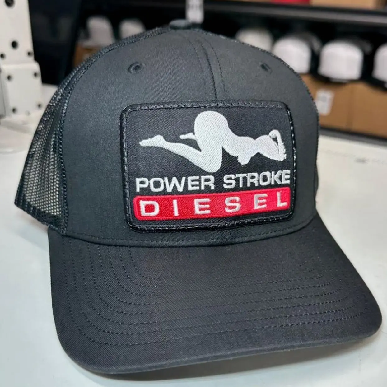 Power Stroke Diesel Embroidered Trucker Hat, Unisex Adjustable Snapback Trucker Hat – Summer Beach & Sports Cap with Mesh Back