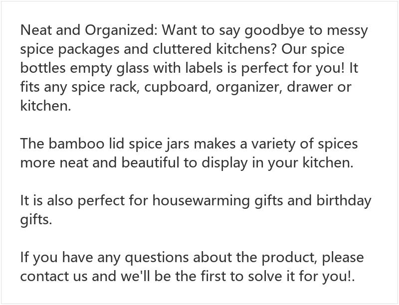 24Pcs Glass Spice Jars with Bamboo Lids & Labels, Airtight Seasoning Containers Set, Kitchen Spice Organizer for Herbs, Salt, Pepper & Seasoning Storage