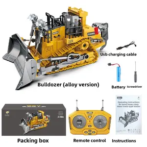 Remote Control Bulldozer Toy Excavator, El Rey De La Carga Front Loader, Rc Construction Vehicle, All Terrain Tire Design, Ideal Gift for Kids & Collectors