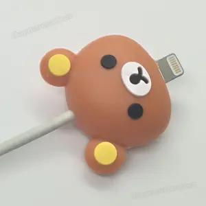Cute Cartoon Rilakkuma Data Cable Protection Cover Easy Bear Kiiroitori Cable Biting Device Anti Break Charging phone accessoris