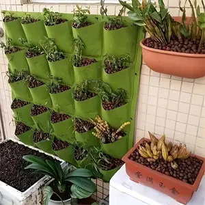 Plant Growing Bag Suitable for Planting & Vertical Wall Hanging, Balcony Greenery, Flower Growth, Multi-Port Felt Bag, Grow Bags