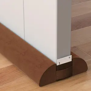 Door Draft Stopper 36 Inch Soundproofing Draft Stoppers Seal for Interior Exterior Doors, Adjustable Window Breeze Blocker, Brown