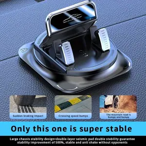 Car Dashboard Phone Holder, 360 Degree Rotatable Car Navigation Stand, Auto Adjusting Spring, Sun-Resistant, for Car, Home, Office