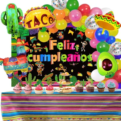 Feliz Cumplea??os Photo Backdrop - 10x8ft Mexican Birthday Party Decor