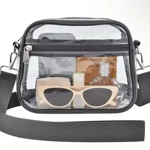 Stadium Approved Clear Crossbody Bag for Women - Adjustable Strap, Waterproof, Game Day, Events, Sports, Concerts, Easy to Clean, Hand Wash Only