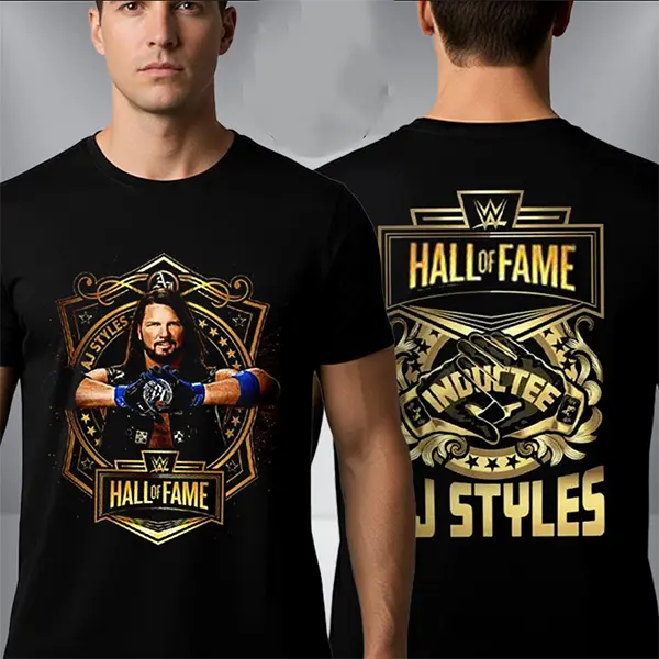 AJ Styles 2026 WWE Hall Of Fame Class Inductee Phenomenal Legendary Unisex T Shirt Cotton Menswear