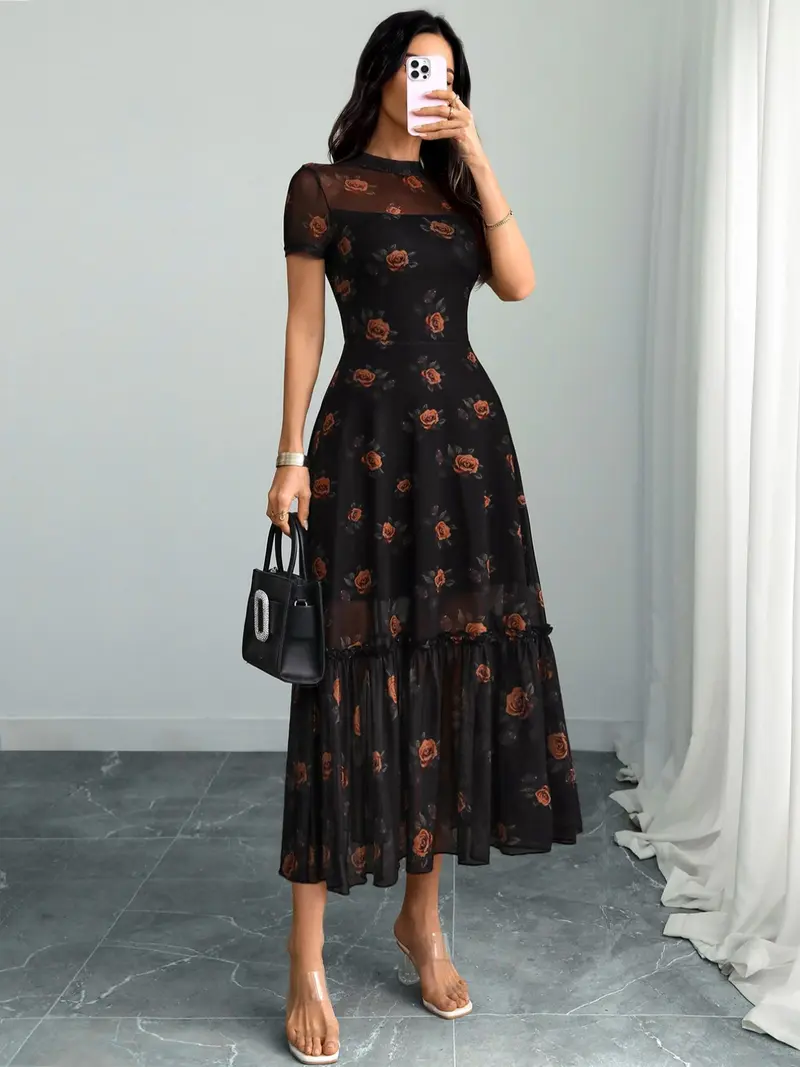 rose print dress - TikTok Shop