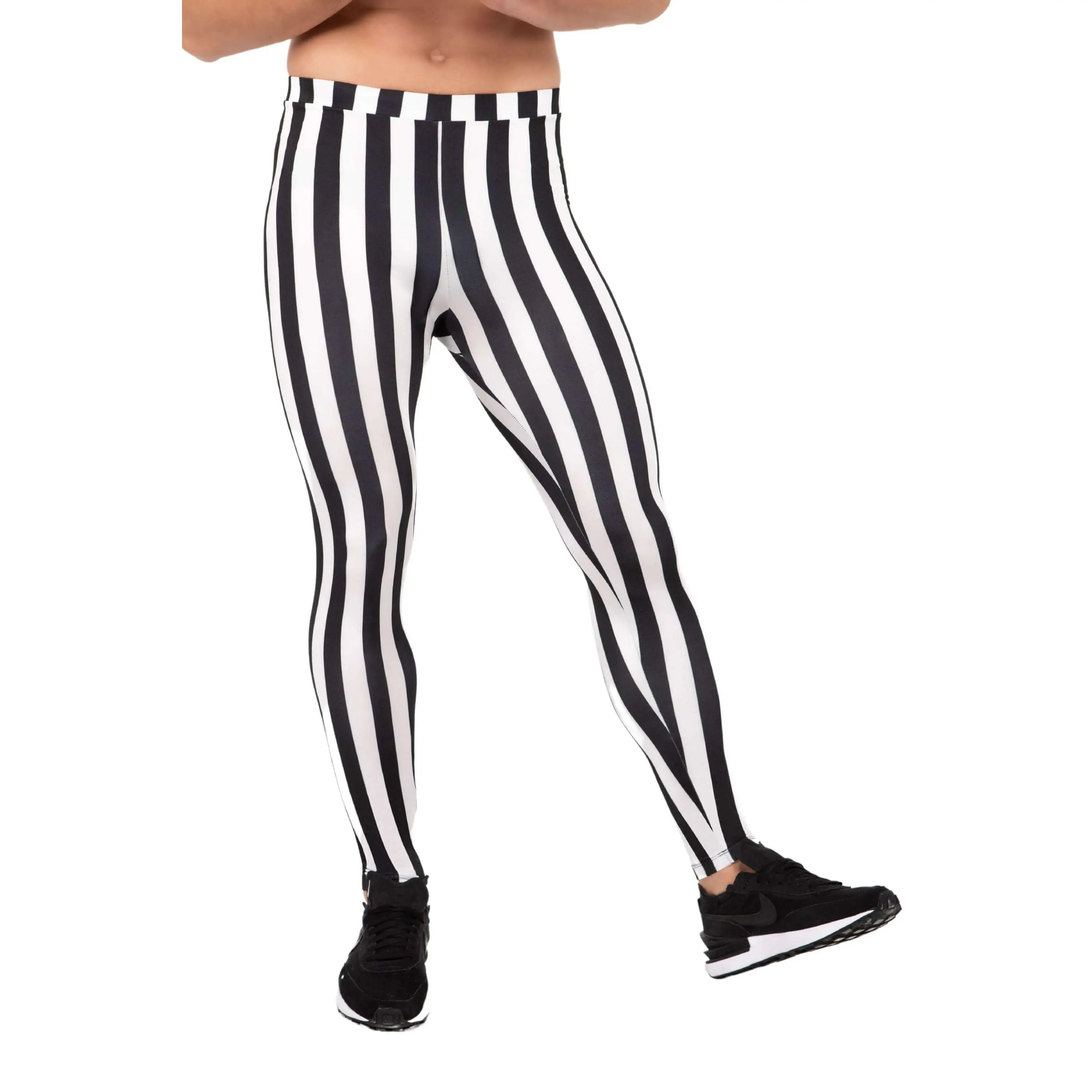 Kapow Meggings Beetlejuice Men’s Leggings Breathable 4-Way Stretch for Gym, Yoga, Festival & Workout Activewear Tight Fitness Pants