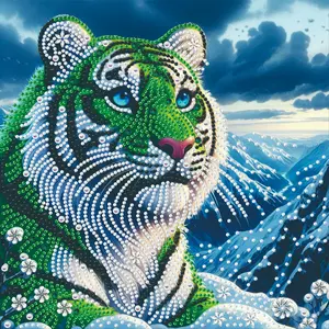 5D DIY Tiger Diamond Painting Kit, Irregular Shape Crystal Art Set, Perfect for Holiday Gifts, Home Decor, 30x30cm Unframed
