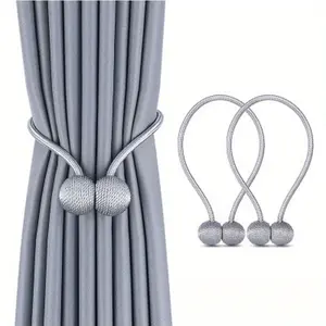 2pcs/pair Magnetic Curtain Tiebacks, Earphone Design Curtain Holdbacks, Bathroom Shower Curtain Accessories, Home Decor Curtain Buckles, Unique Decorative Curtain Drape Clips