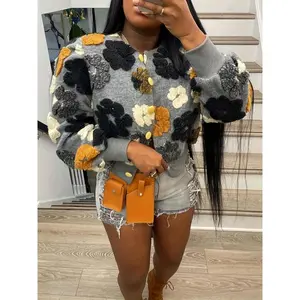 Floral Textured Button-Front Long Sleeve Jacket for Women - Winter & Fall