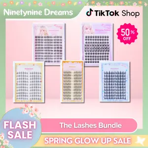 Ninetynine Dreams 470PCs Lashes Bundle - Double Tower, Easy 3 Step, Sunflower, Idol, Fantasy | Waterproof Long-Lasting & Reusable Beginner-Friendly DIY Eyelash Clusters Ultra-Thin Band Anime Manhua Style Mix of Natural & Dramatic Individual False Lashes