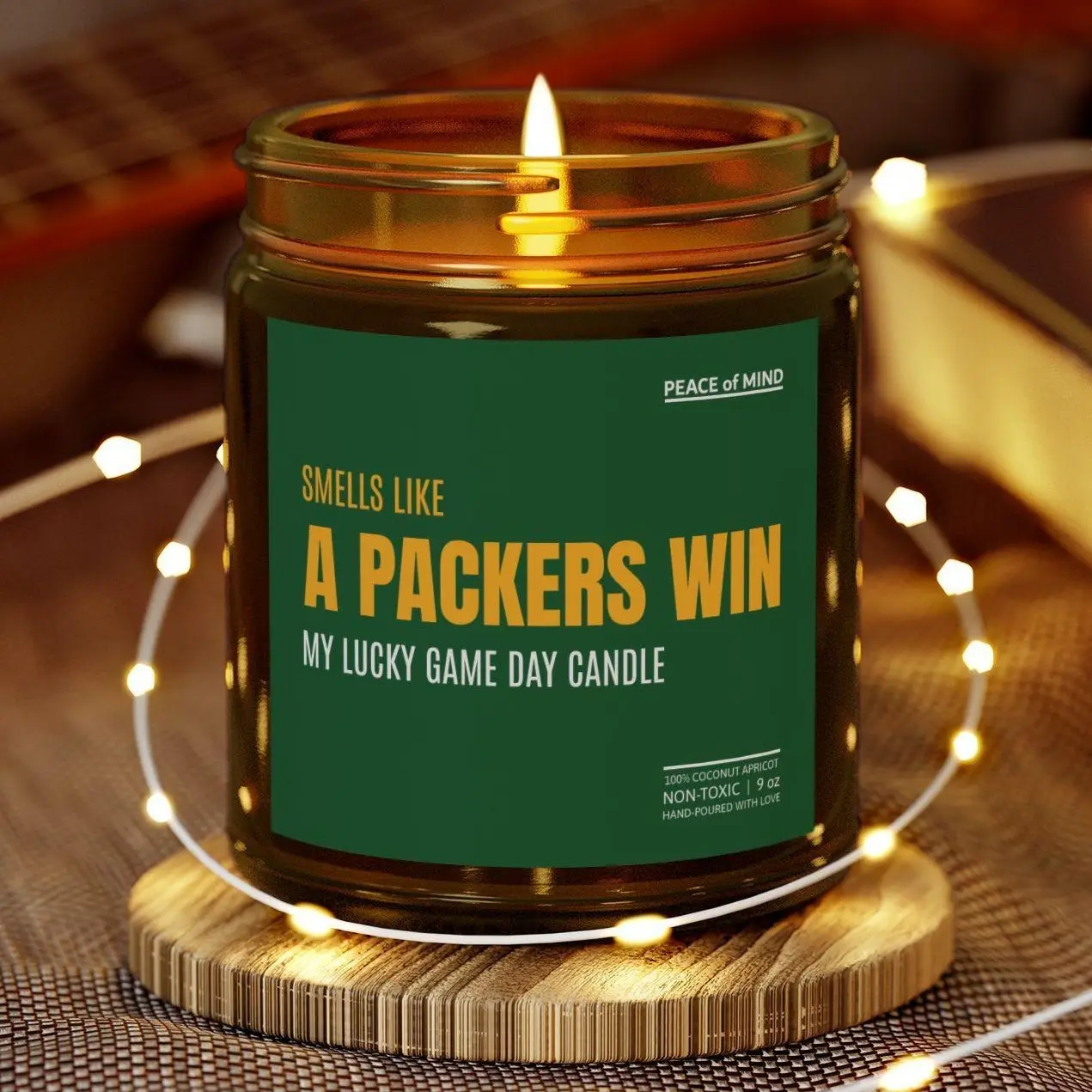 Smells Like A Packers Win, Lucky Game Day Candle, Green Bay Football Candle, Green Bay Fans Gift, Game Day Decor, Sport Themed Candle, Cleveland Victory Candle