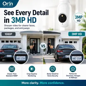 3MP Light Bulb Security Camera, 355° Pan & 90° Tilt WiFi Indoor Camera with Full-Color Night Vision, Two-Way Audio, AI Person Tracking, InstaVision App, Baby & Pet Monitor