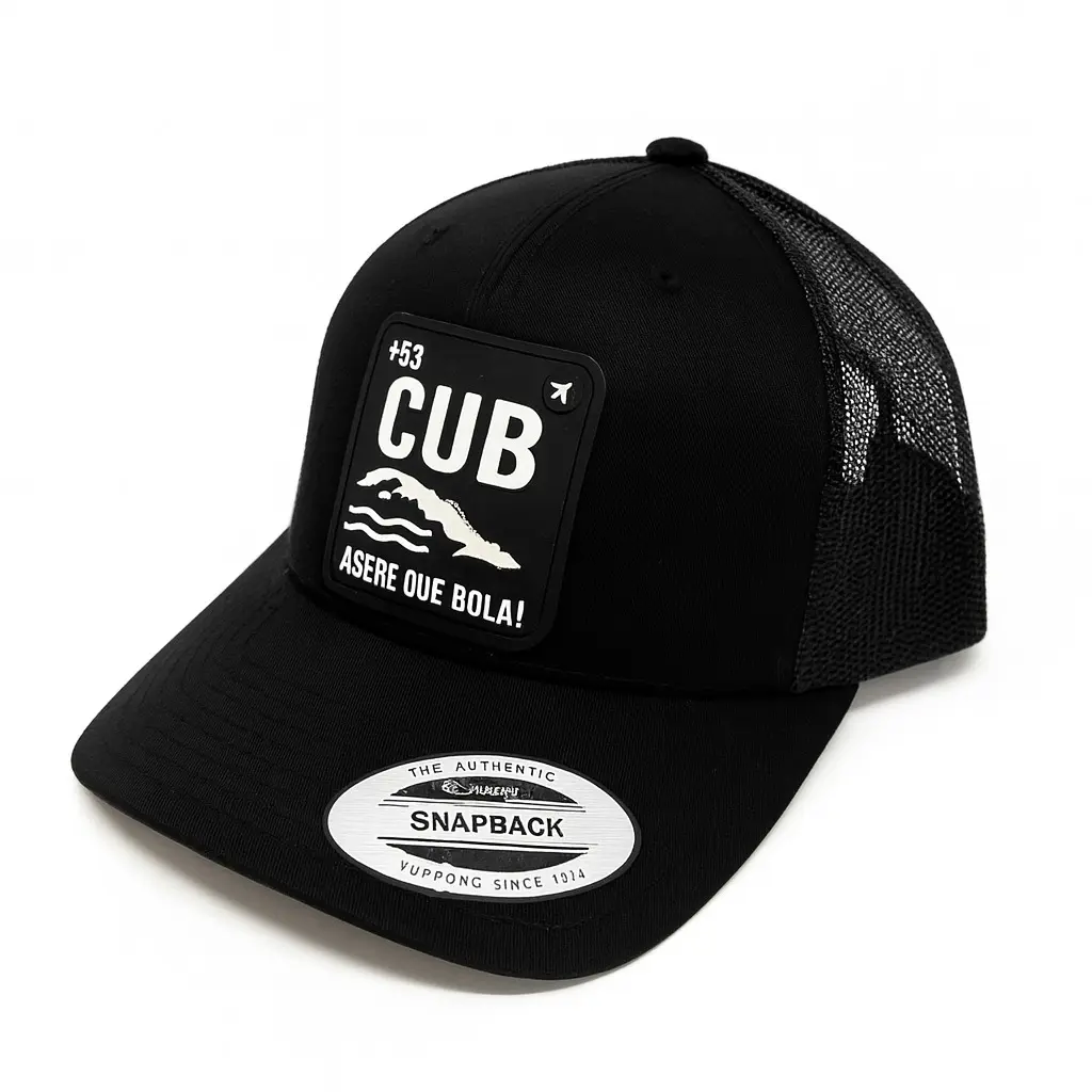 CUBAN HAT - Acrylic Trucker Hat Inspired by Cuba with Vibrant Color Palette & Silicone Logo Perfect for Cuba Lovers Wardrobe Accessory Hat With Design