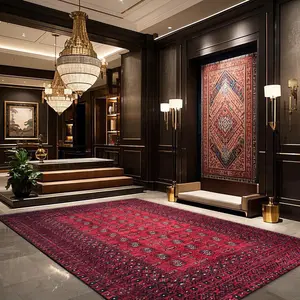 Vintage Red Pattern Rug, Non-slip Soft Floor Mat, Decorative Carpet for Home Living Room Bedroom Hotel Dormitory, Home Decor, Home Decor Rugs