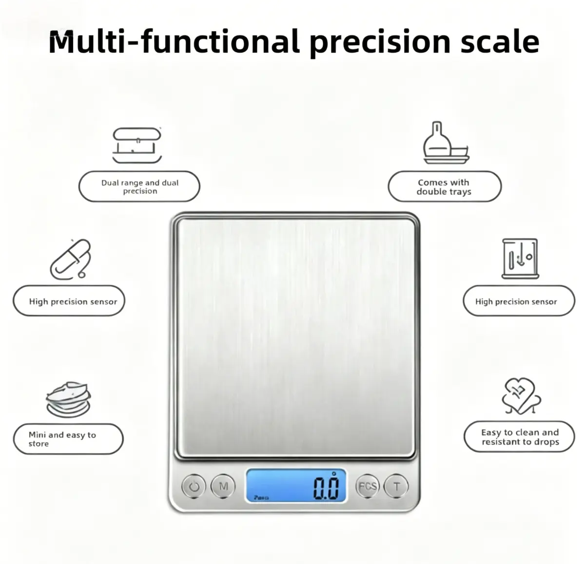 Digital Kitchen Scale, High Precision Food Scale for Baking, Accurate ...