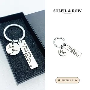 Safe Driving Stainless Steel Lettering Keychain · Initial · Bag Charm Decoration · Cute Aesthetic Pendant · Soleil & Row